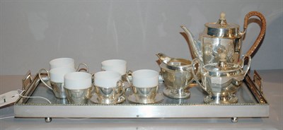 Lot 4289 - Silver Plated Espresso Coffee Service...
