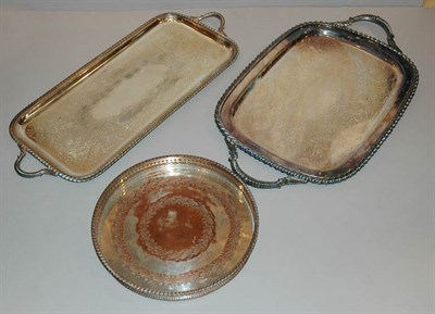 Lot 4301 - Six Silver Plated Serving Trays Including two...