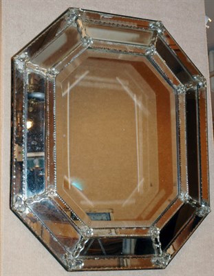 Lot 4256 - Glass Octagonal Mirror Height 34 inches, width...