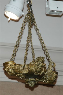 Lot 4314 - Victorian Style Gilt-Metal Two-Light Hall Light