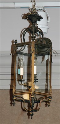 Lot 4315 - Georgian Style Patinated-Metal Three-Light...