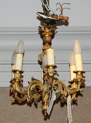 Lot 4316 - Louis XV Style Gilt-Metal Six-Light Chandelier
