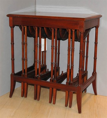 Lot 4411 - Regency Style Burl-Wood Nest of Five Tables...