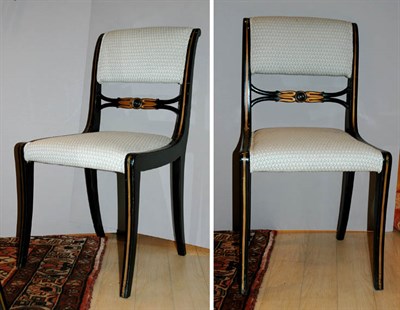 Lot 4369 - Pair of Regency Style Black Painted and...