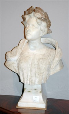Lot 4457 - Marble and Alabaster Bust of Woman Height 22...