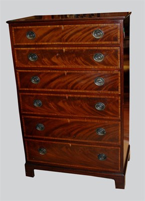 Lot 4366 - Georgian Style Inlaid Mahogany Tall Chest of...