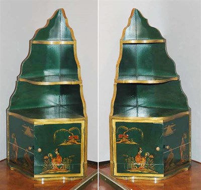 Lot 4409 - Pair of Chinoiserie Decorated Painted Corner...