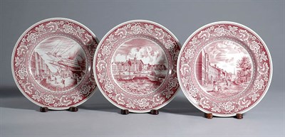 Lot 3614 - Set of Twelve Wedgwood Transfer Decorated...