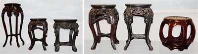 Lot 4402 - Group of Six Chinese Hardwood Stands Including...