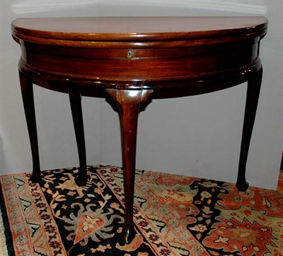 Lot 4434 - Queen Anne Style Mahogany Demilune Fold-Over...