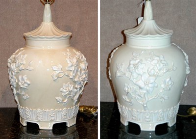 Lot 4339 - Pair of Asian Style Pottery Lamps Height 28...