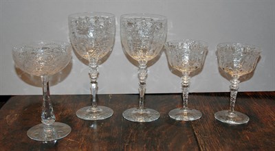Lot 4357 - Miscellaneous Group of Etched Glass Stemware...
