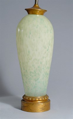 Lot 3144 - Reverse Painted Glass Lamp Height 40 inches.