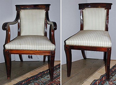 Lot 601 - Set of Eight Regency Style Mahogany Dining...
