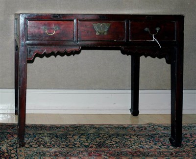 Lot 4106A - Asian Style Hardwood Three-Drawer Side Table...