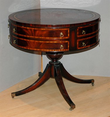 Lot 3422 - Regency Style Leather Top Mahogany Drum Table...