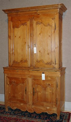 Lot 3493 - French Provincial Pine Buffet a Deux Corps...