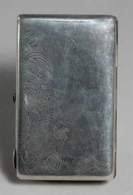 Lot 2245 - Russian Silver Cigarette Case Of flattened...