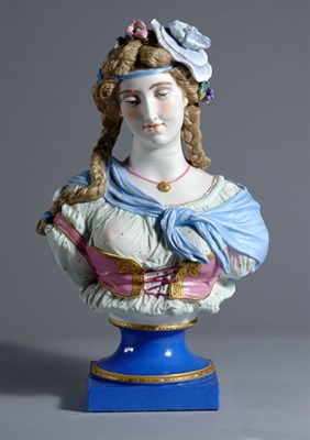 Lot 3317 - Continental Bisque Porcelain Bust of a Young...