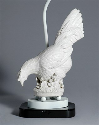 Lot 3301 - Bisque Porcelain Bird-Form Lamp Height 24 inches.