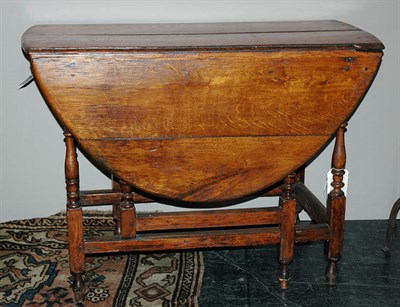 Lot 2154 - Provincial George III Oak Gate Leg Table 18th...