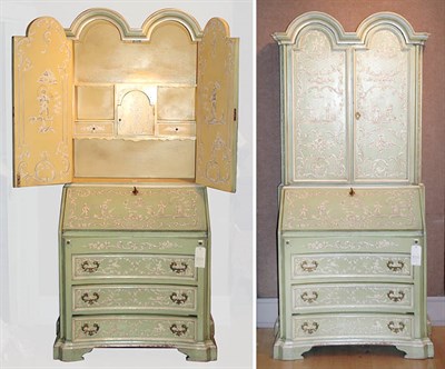 Lot 3321A - Italian Chinoiserie Painted Bureau Bookcase...