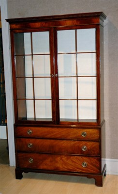 Lot 3238 - Georgian Style Mahogany Bureau Bookcase Height...