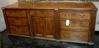 Lot 3143 - Provincial George III Oak Welsh Dresser Base...