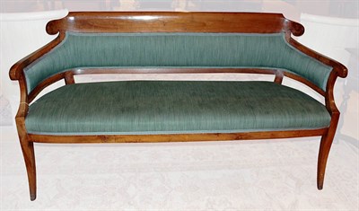 Lot 3613 - Biedermeier Style Fruitwood Settee Length 66...