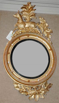 Lot 609 - Regency Gilt-Wood Convex Mirror Early 19th...