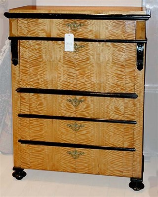 Lot 3385 - Biedermeier Satinwood and Ebonized Secretaire...