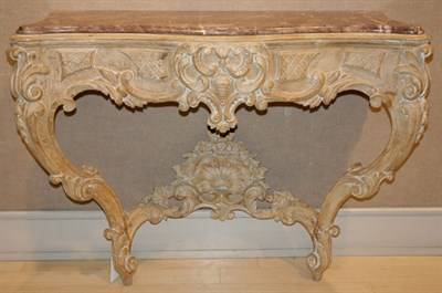 Lot 3600 - Louis XV Style Marble Top Beechwood Console...