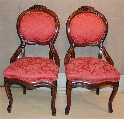Lot 3617 - Pair of Victorian Mahogany Parlor Chairs