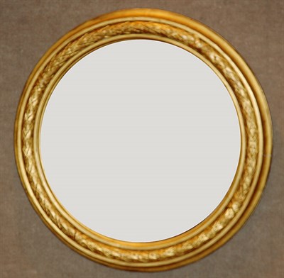Lot 3466 - Neoclassical Style Gilt-Wood Circular Mirror...