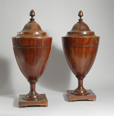 Lot 613 - Pair of George III Inlaid Mahogany Cutlery...