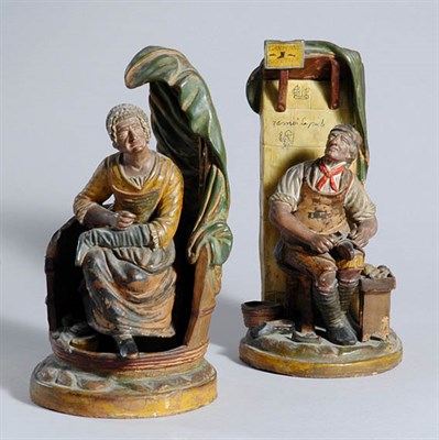 Lot 3472 - Two Terra Cotta Figural Groups Height of...