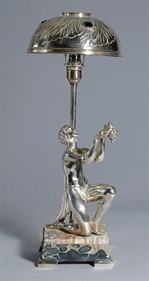 Lot 3392A - French Art Deco Style Silvered Metal Figured...