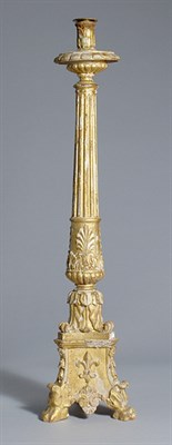 Lot 3425 - Continental Rococo Style Gilt-Wood Candlestick...