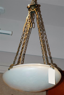 Lot 3497 - Steuben Etched Calcite Glass Chandelier