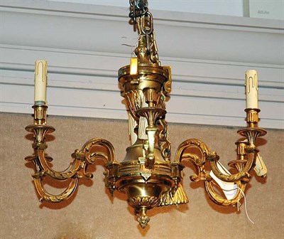 Lot 3507 - Rococo Style Gilt-Metal Six-Light Chandelier