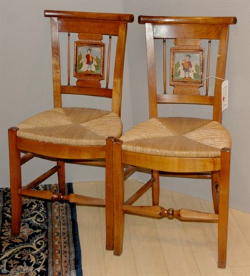 Lot 3561 - Set of Eight Austrian Fruitwood Chairs