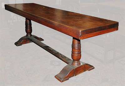 Lot 2125 - Continental Baroque Walnut Refectory Table The...