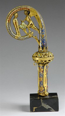 Lot 350 - Limoges Gilt-Copper and Enamel Crozier 19th...