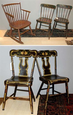 Lot 2218A - Two Pairs of Painted and Decorated Fancy...