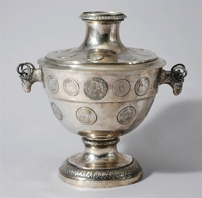 Lot 537 - Continental Silver Coin Inset Two-Handled...