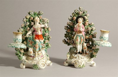 Lot 432 - Pair of English Porcelain Bocage Figural...