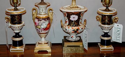 Lot 641 - Group of Four English Porcelain Lamps 19th...