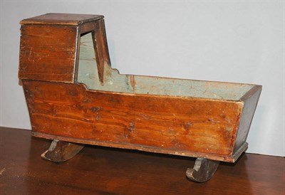 Lot 2297 - Pine Doll Cradle Height 13 1/2 inches, width...