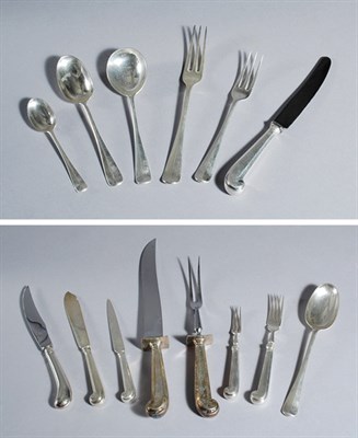 Lot 557 - George III Style Silver Flatware Service...