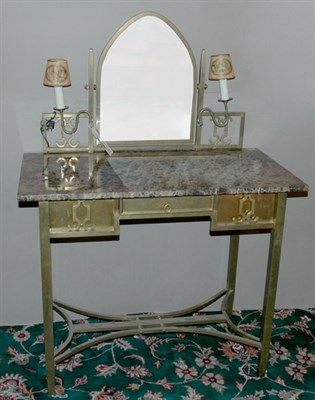 Lot 3162 - Victorian Style Marble Top Brass Vanity...